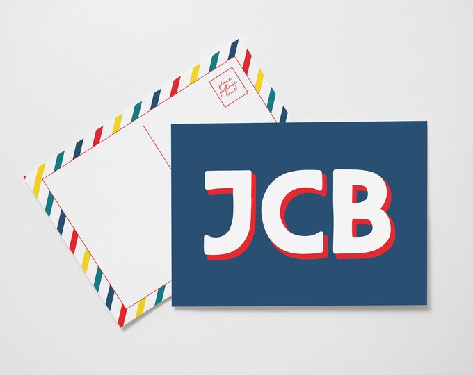 Monogram Postcard Set for kids, Kids Personalized Postcards, Custom Thank You Cards for Kids, Personalized Thank You Notes, Custom Postcards