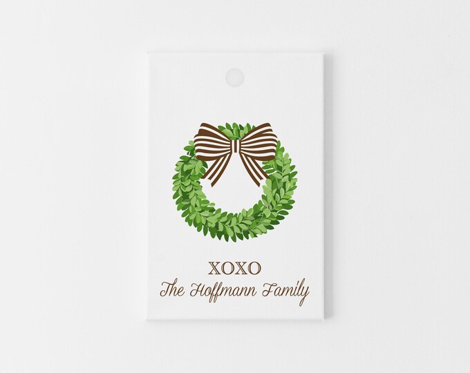 Custom Holiday Gift Tags, Brown and white holiday tags, Personalized Gift Tags, Christmas Gifts Tags, Custom Holiday Wrapping