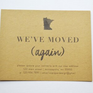 PERSONALIZED POSTCARD SET: We've Moved Again Postcards, Moving Announcements, Custom State Change of Address Cards, Address Change Cards image 5
