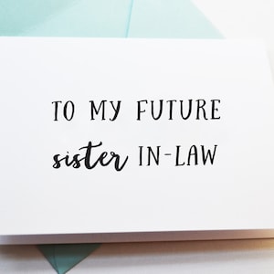 Tarjeta para futura cuñada / Tarjeta para futuro hermano / Tarjeta de despedida de soltera / Tarjeta de boda / Tarjeta de pareja / Tarjeta de agradecimiento