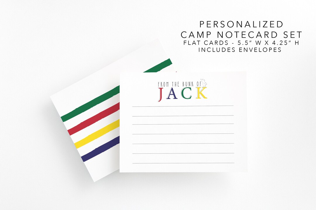 Camp Name Summer Beauty Lined Notecards Pack of 8 main image 1