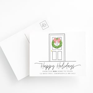 Anuncio de mudanza navideña personalizado, anuncios de mudanza navideña, postal navideña de nueva casa,