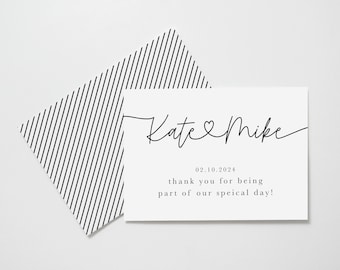 Personalized Thank You Wedding Card, Vendor Thank You Cards, Bulk Wedding Day Thank You Cards for Vendors, Wedding Thank You Card Pack