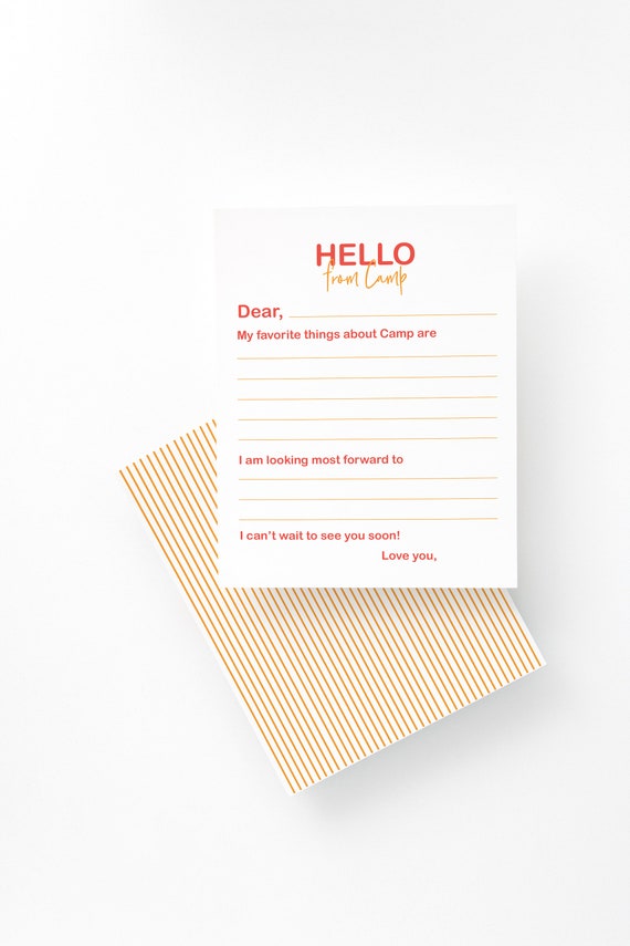 Summer Camp Stationary Camp Adventure Blank Folded Notecards Personalized Stationery Set 