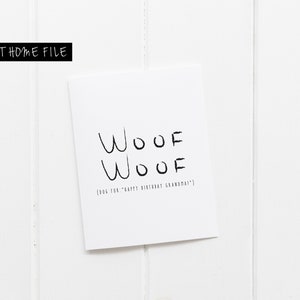 Print at Home Karten für Hunde-Oma, Hunde-Oma Geschenk, Hunde-Oma zu menschlichen Oma-Karten, Hunde-Großeltern, druckbare Geburtstagskarte Oma