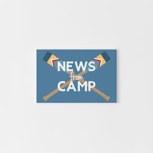 Postales de Campamento Azul para Niños – Noticias del Campamento / Papelería del Campamento de Verano / Correo del Campamento / Cartas del Campamento para Niños
