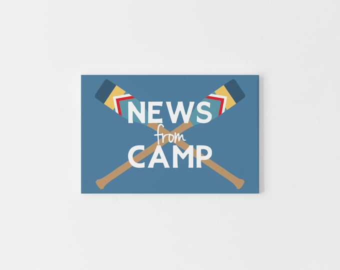 Blue Camp Postcards for Boys – News From Camp | Summer Camp Stationery | Camp Mail | Boys Camp Letters Home