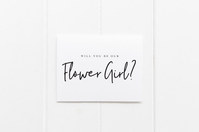 Will You Be Our Flower Girl Card, Card For Flower Girl, Flower Girl Proposal Card, Flower Girl Request Card, Be My Flower Girl, Personalized Black