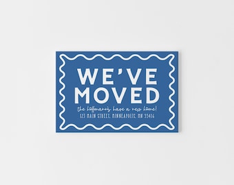 Change of Address Cards Blue, We've Moved Flat Cards, New Address Announcement, Modern Moving Cards, Simple Address Change Cards