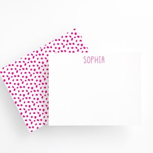 Personalisiertes flaches Schreibwaren Set für Mädchen, buntes modernes Schreibset für Kinder, individuelle flache Notecards, personalisierte Geschenke