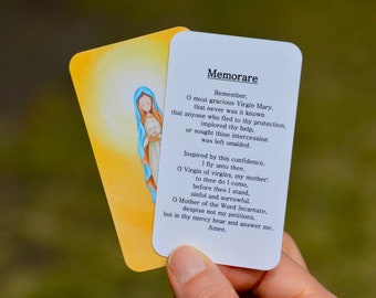 Our Blessed Mother Mary Memorare Prayer Card (Pack of 3, 6, or 12)
