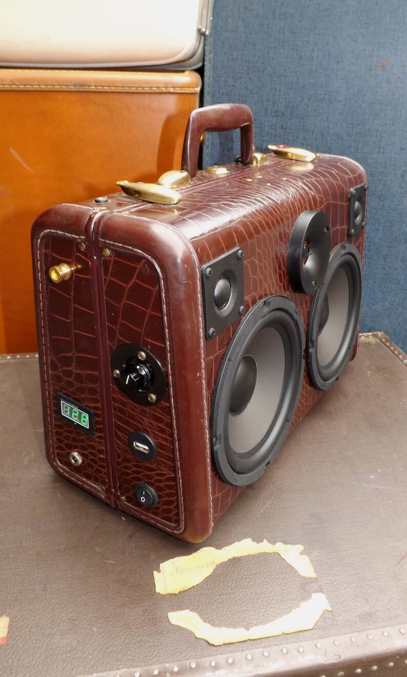 SOLD BLUETOOTH Vintage Suitcase Boombox Rechargeable Battery Etsy