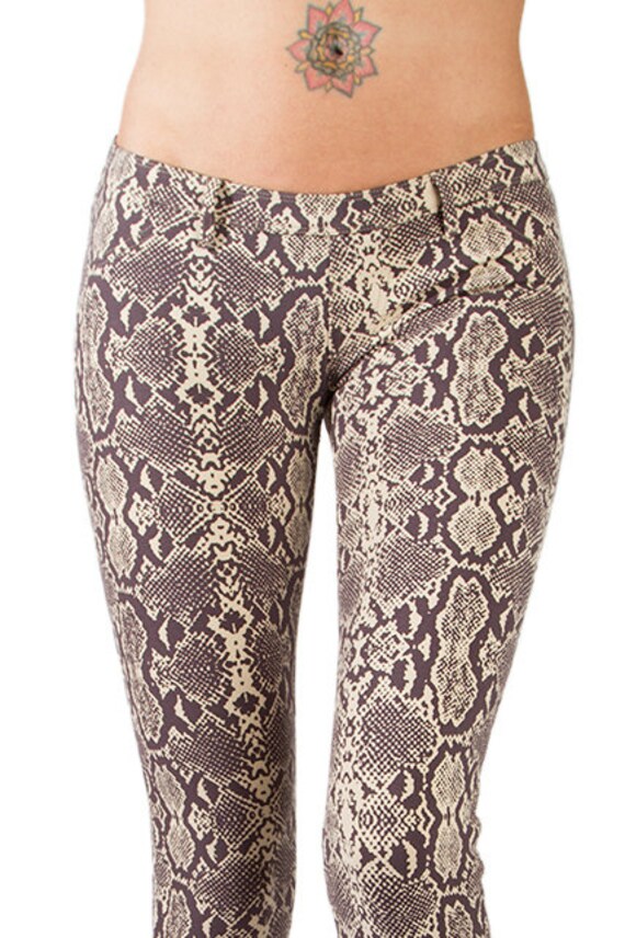 SNAKE TIGHT JEANS Cream Brown Jeans Tights Jeggings Snake Print Dance Wear  Lycra Jeans Street Wear Sport Wear Active Wear -  Canada