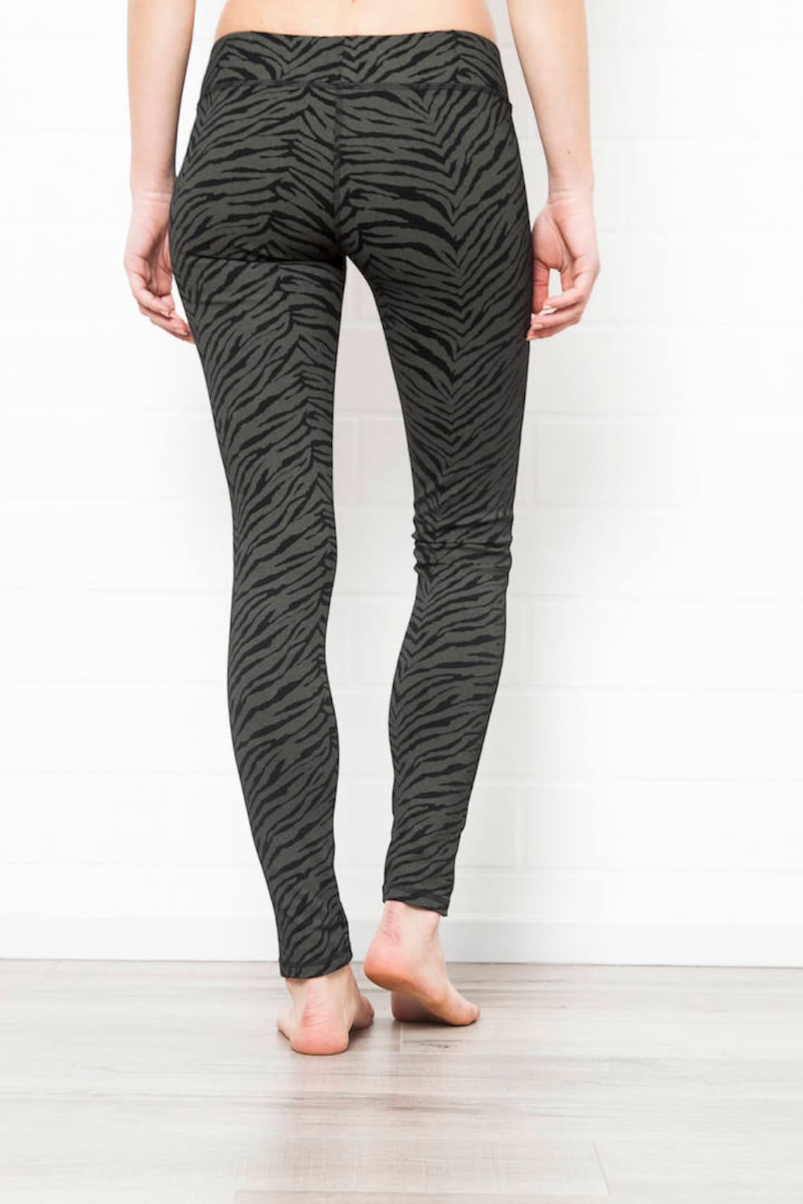 Black Zebra Leggings for Women Unique Zebra Tights Cotton Etsy