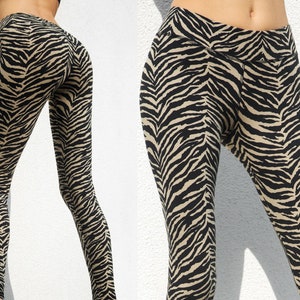 Grey Zebra Leggings for Women Dance Tights Yoga Pants | Etsy Australia