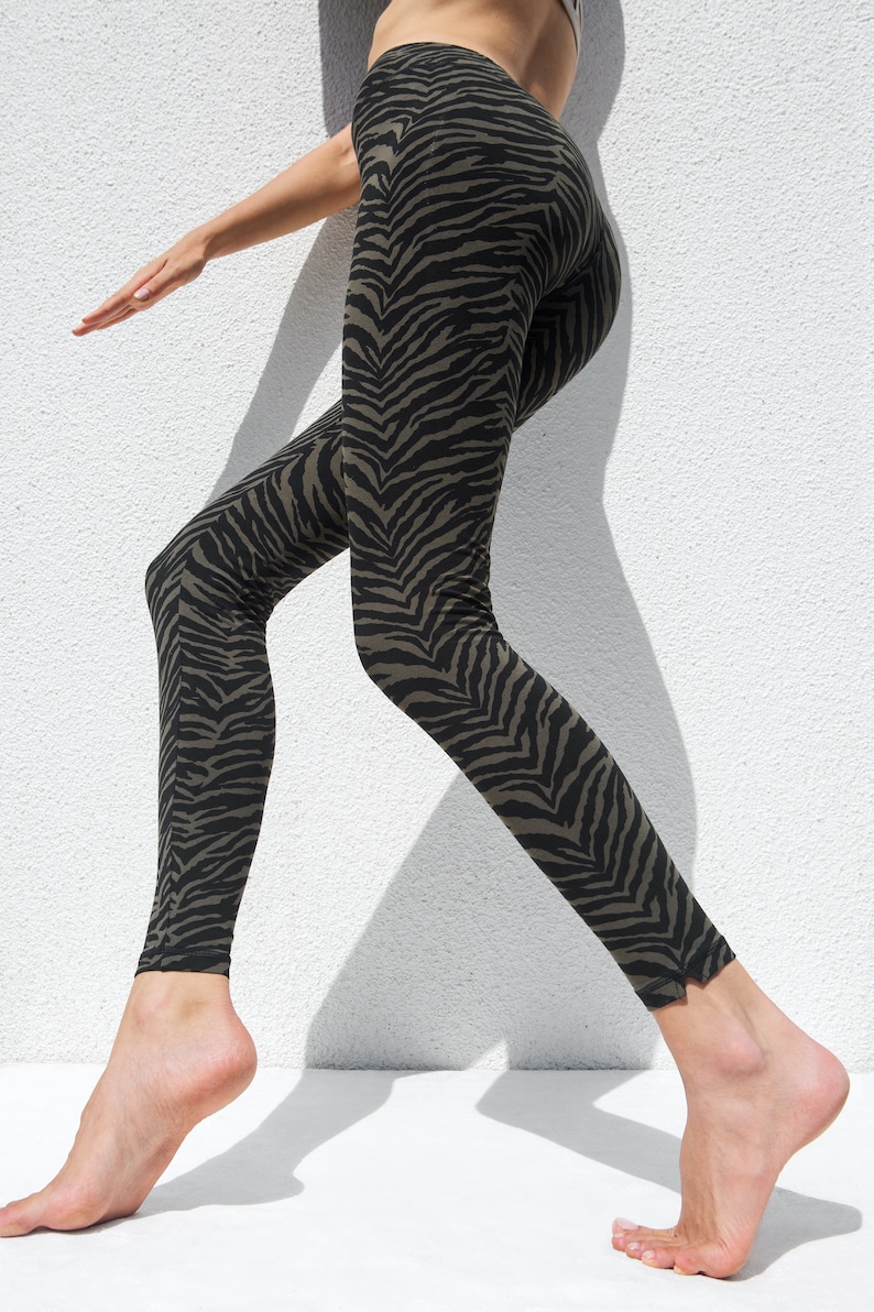 Zebra Tights for Women, Zebra Print Pants, Cotton Lycra Legging ...