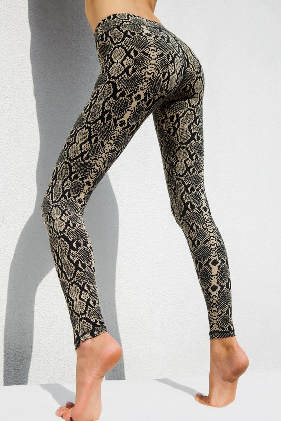 Cream Black Snake Leggings Printed Leggings Cotton Lycra Legging Animal Print Legging Fitness Leggings Women Yoga Wear Pilates Tights Etsy Canada