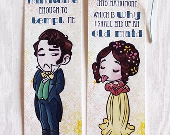 Elizabeth Bennet & Mr Darcy, Orgueil et Préjugés - Marque-pages en papier