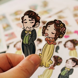 NEW SHINY Stickers: Elizabeth Bennet & Mr Darcy, Pride and Prejudice