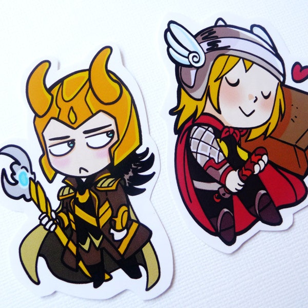 Loki &Thor  - stickers chibi, kawaii, fan art