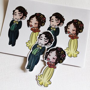 NEW SHINY Stickers: Elizabeth Bennet & Mr Darcy, Pride and Prejudice image 3