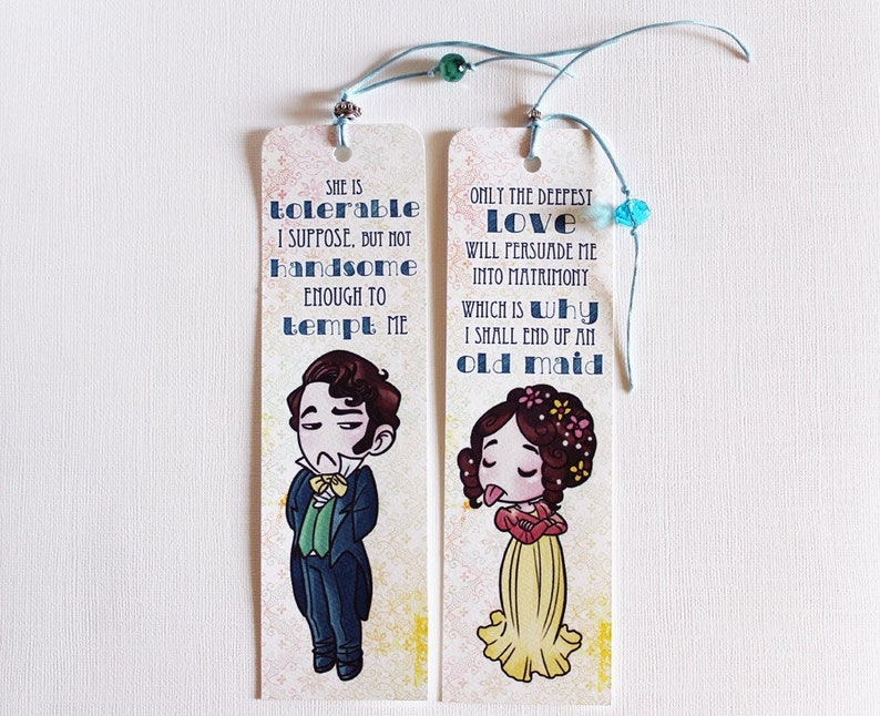 Elizabeth Bennet & Mr Darcy, Pride and Prejudice Papieren bladwijzers afbeelding 1