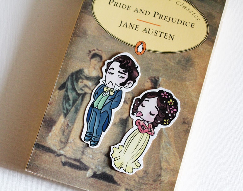 NEW SHINY Stickers: Elizabeth Bennet & Mr Darcy, Pride and Prejudice image 4