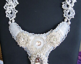 Bridal Lace Statement Necklace "Dancing with the Tsars"