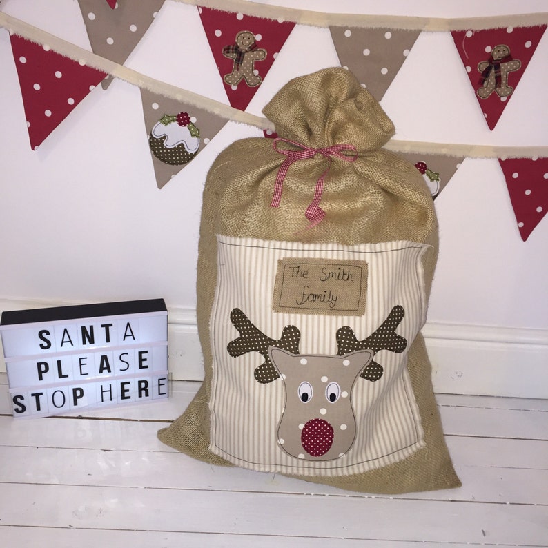 Personalised Hessian Christmas Sack Etsy
