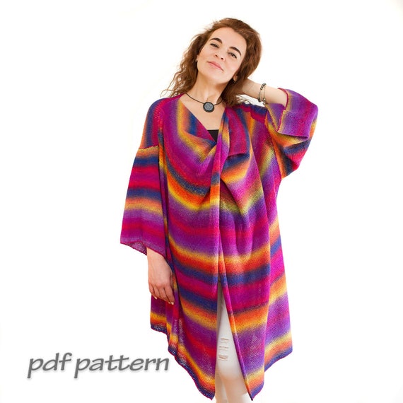 KNITTING PATTERN Rainbow Delight Cardigan Easy Knitting | Etsy