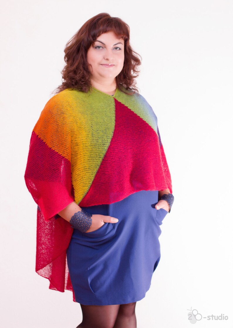 Womens Knitted Ponchos Pattern Original Poncho Pattern Hand Etsy