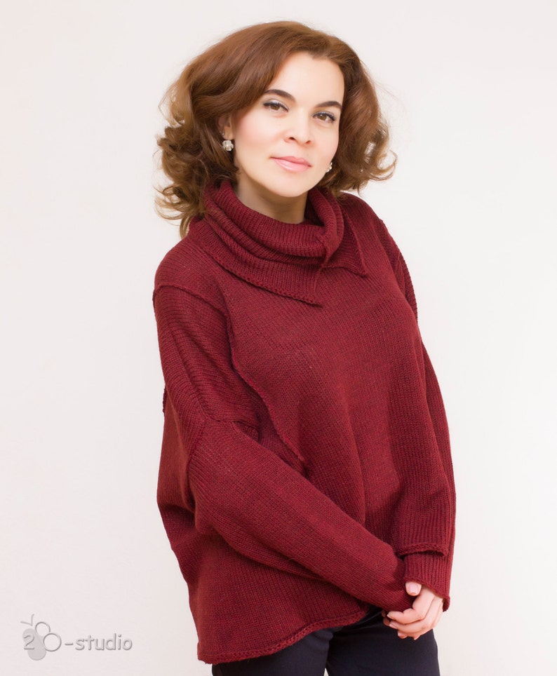 KNITTING PATTERN Oversize Sweater with detachable cowl Etsy