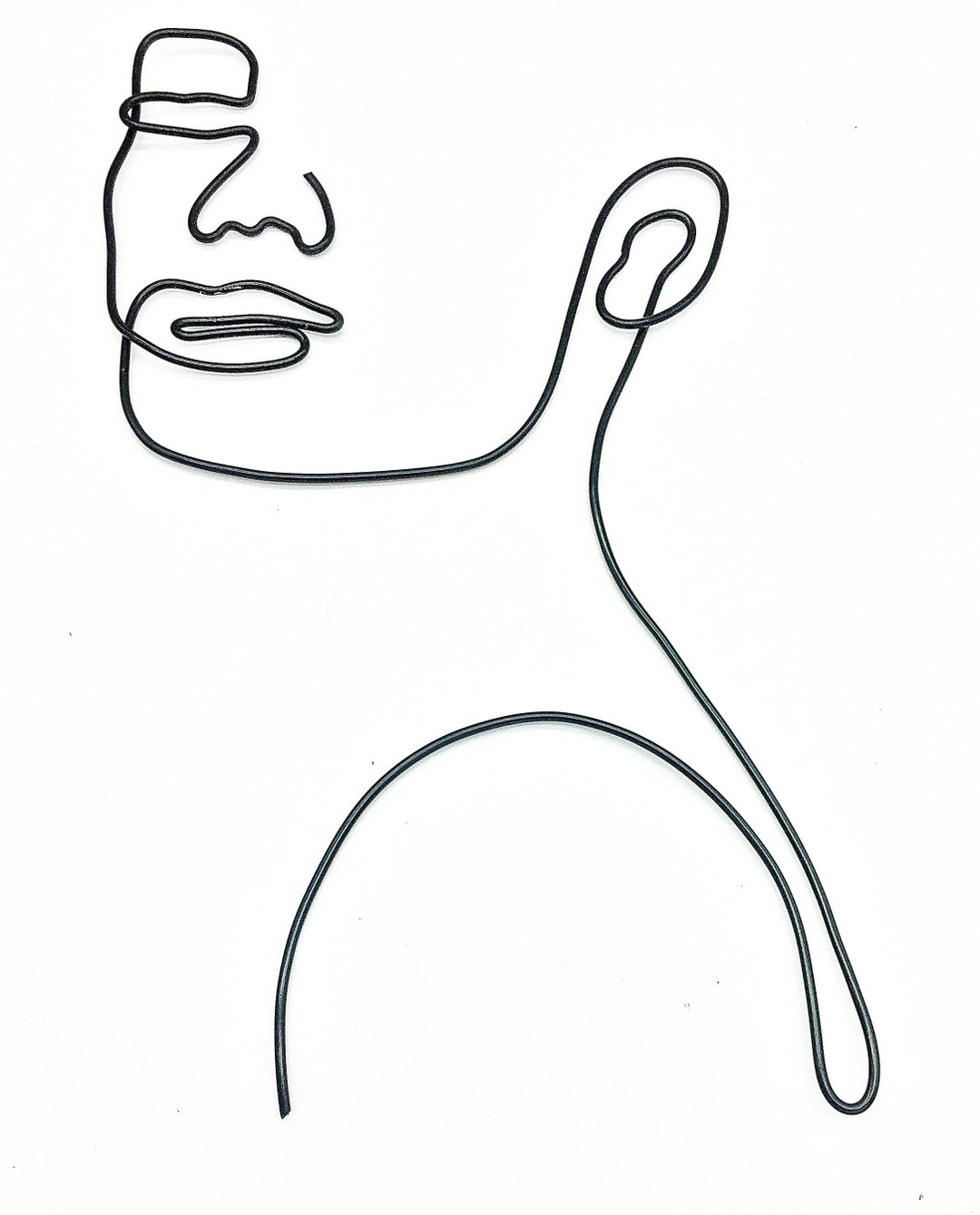 Wire Face Wall Art, Wire Art, Aluminium, Minimalistic Art, Contemporary