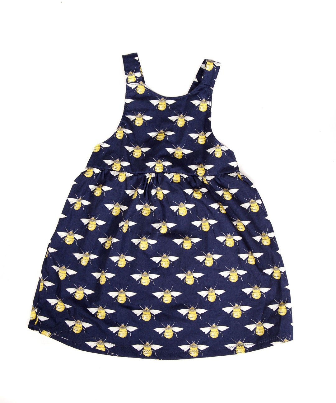 Proper Peony Girls Blue Bryar Bee Pinafore Dress