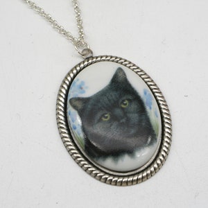 Black Cat Cameo Necklace, Cat Cameo, Cat Necklace, Cat Lover Necklace, Gift For Her