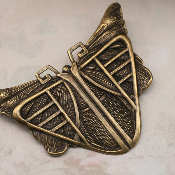 Art Deco Brooch- Vintage Brooch- Scarab Brooch- Butterfly Brooch- Statement Brooch- Vintage Jewelry