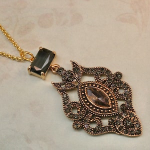 Art Deco Necklace- Vintage Inspired 1920’s Necklace- Great Gatsby- Old Hollywood- Feminine Necklace- Ladies Necklace- Black Necklace