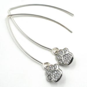Kleine pootoorbellen met zirkonia's - dierensieraden