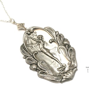 Art nouveau Neckalce- Goddess Necklace- Nymph Necklace- Fairy Necklace- Fairycore Jewelry- maiden Necklace- Silver Necklace- Gift For Her