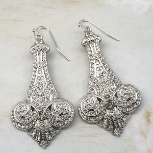 Crystal Art Deco Earrings: 1920s Flapper Style