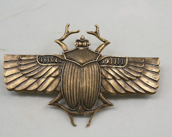 Skarabäus Brosche- Skarabäus Schmuck- Ägyptische Brosche- Statement Brosche- Revival Schmuck- Insekt Brosche- Damen Brosche- Messing Brosche