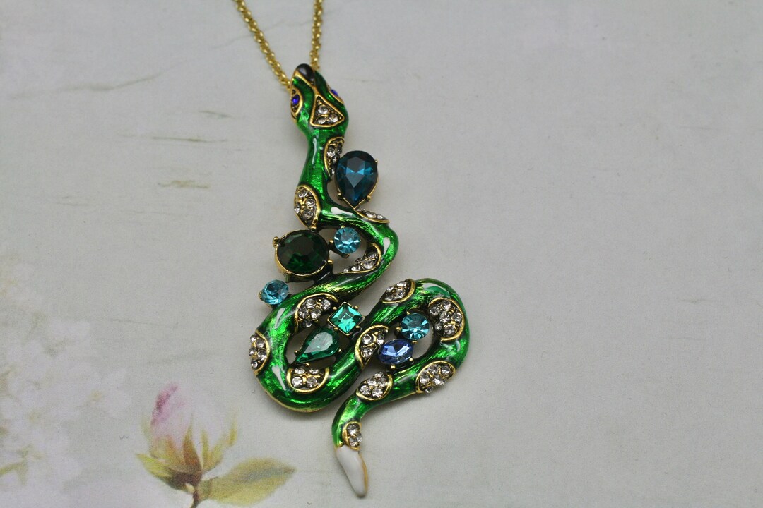 large-snake-necklace-snake-jewelry-reptile-necklace-rhinestone-snake