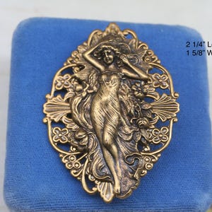 Alphonse Mucha Brooch- Goddess Brooch- Vintage Inspired Brooch- Art Nouveau Brooch- Coat Brooch- Victorian Brooch- Womens Brooch