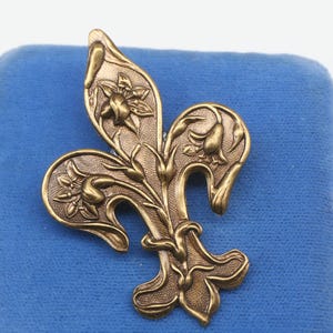 Broche Fleur De Lis - Broche estilo vintage - Broche francês - Joias de carnaval - Joias francesas - Broche feminino
