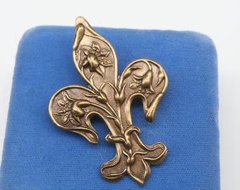 Brosche Fleur De Lis- Vintage Style Brosche- Französische Brosche- Karneval Schmuck- Französischer Schmuck- Damen Brosche