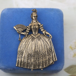 Marie Antoinette Brooch- Vintage Inspired Brooch- Brass Brooch- Queen Brooch- Coat Brooch Pin- Statement Brooch- Gift For Women