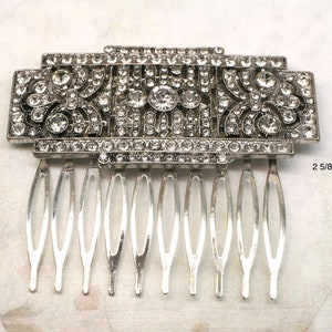 Art Deco Hair Comb- Vintage Style Hair Comb- Silver Hair Comb- Bridal Hair Comb- Rhinestone Hair Comb- Ladies Hair Comb
