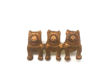 Broche de latão em formato de pitbull: presente para amantes de cães