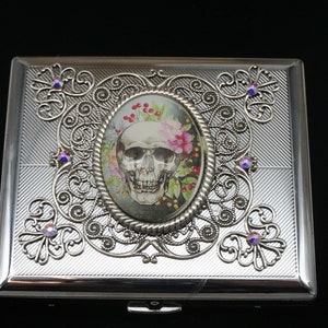 Totenkopf Totenkopf Zigarettenetui, Gothic Kreditkartenhalter, Zigarettenetui, Visitenkartenhalter, I.D. Halter, Victorian Gothic Koffer
