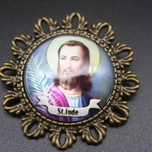 Saint Jude Brooch: Catholic Religious Jewelry, Patron Saint Gift